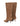 Women's tan brown leather suede knee high boot with kitten heel and pointed toe