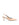 Women's slingback kitten heel in almond tan suede leather with pointed toe and v shaped throat and elastic fastening