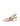Women's slingback kitten heel in almond tan suede leather with pointed toe and v shaped throat and elastic fastening