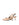 Women's slingback kitten heel in almond tan suede leather with pointed toe and v shaped throat and elastic fastening
