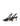 Women's black patent leather stiletto kitten heel slingback pump with elasticated closure, pointed toe and v-cut throat