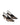 Women's brown snake leather slingback kitten heel with elasticated fastening and v cut throat