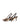 Women's brown snake leather slingback kitten heel with elasticated fastening and v cut throat