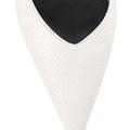 Women's slingback kitten heel in white croc leather with pointed toe and v shaped throat and elastic fastening