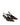 Women's slingback kitten heel in chocolate brown suede leather with pointed toe and v shaped throat and elastic fastening