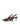 Women's slingback kitten heel in chocolate brown suede leather with pointed toe and v shaped throat and elastic fastening