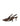 Women's slingback kitten heel in chocolate brown suede leather with pointed toe and v shaped throat and elastic fastening