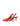 Women's slingback kitten heel in red suede leather with pointed toe and v shaped throat and elastic fastening