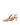 Women's camel tan suede slingback kitten heels with elastic closure and pointed toe