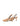 Women's camel tan suede slingback kitten heels with elastic closure and pointed toe