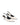 Women's white leather slingback kitten heel pump with elasticated fastening and pointed toe