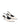 Women's white leather slingback kitten heel pump with elasticated fastening and pointed toe