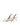 Women's white leather slingback kitten heel pump with elasticated fastening and pointed toe
