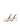 Women's white leather slingback kitten heel pump with elasticated fastening and pointed toe