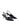 Women's black leather dorsay heel with elasticated slingback and pointed toe