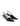 Women's black leather dorsay heel with elasticated slingback and pointed toe