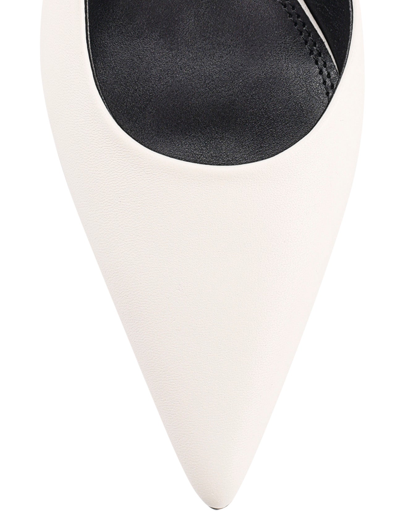 Women's white leather dorsay heel with elasticated slingback and pointed toe