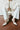 Women's chalk white leather stiletto pumps with pointed toe and v cut throat