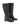 Women's black leather riding boot with block heel and round toe