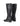 Women's black leather riding boot with block heel and round toe