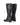 Women's black leather riding boot with block heel and round toe