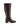 Women's chocolate brown leather knee high riding boot with block heel and round toe