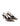 Women's brown snake embossed leather stiletto heel with slingback and pointed toe