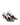 Women's brown snake embossed leather stiletto heel with slingback and pointed toe