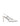 Women's white snake embossed leather stiletto heel with slingback and pointed toe
