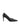 Women's black leather stiletto pumps with pointed toe and v cut throat
