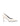 Women's chalk white leather stiletto pumps with pointed toe and v cut throat