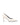 Women's chalk white leather stiletto pumps with pointed toe and v cut throat