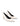Women's chalk white leather stiletto pumps with pointed toe and v cut throat