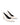 Women's chalk white leather stiletto pumps with pointed toe and v cut throat