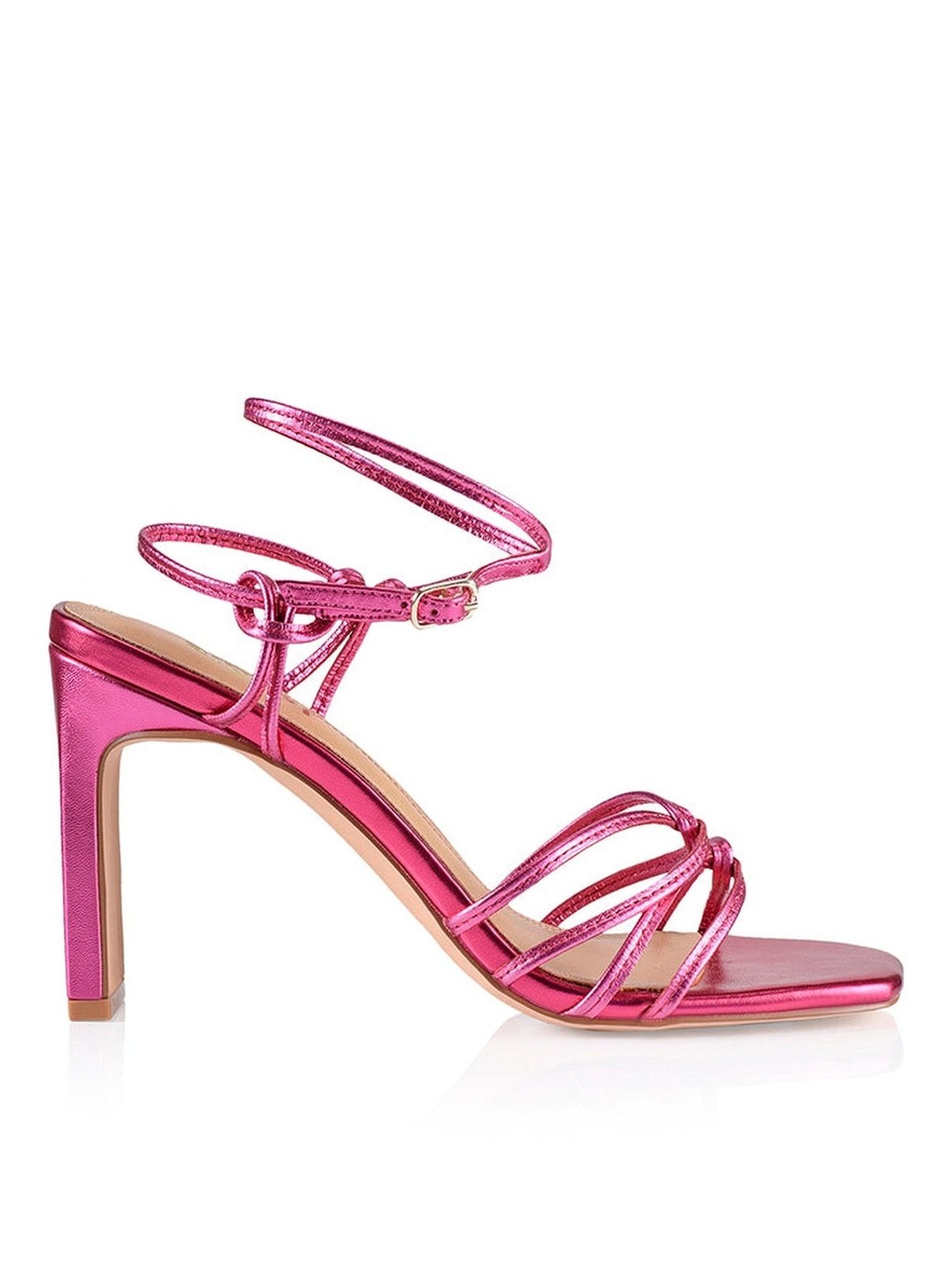 Kalista Hot Pink Block Heel Sandals | Siren Shoes