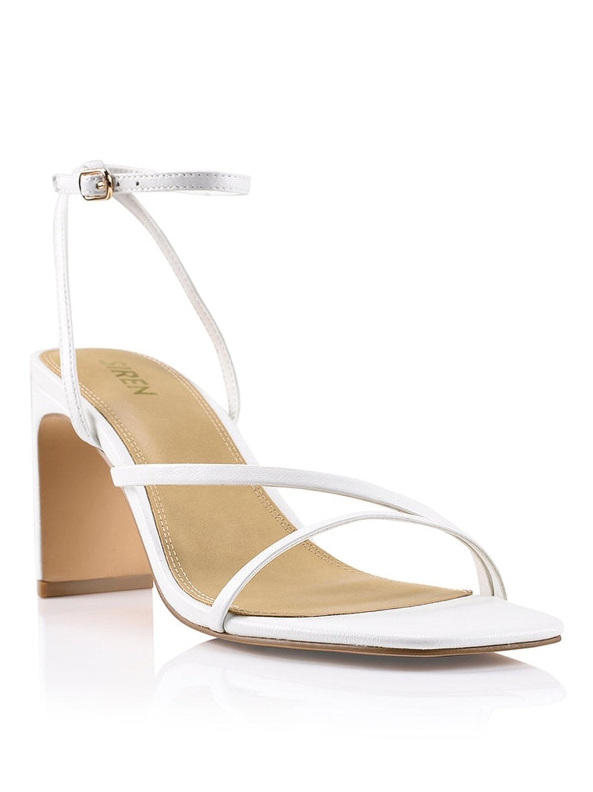 Kandice Block Heel Sandals - White Leather