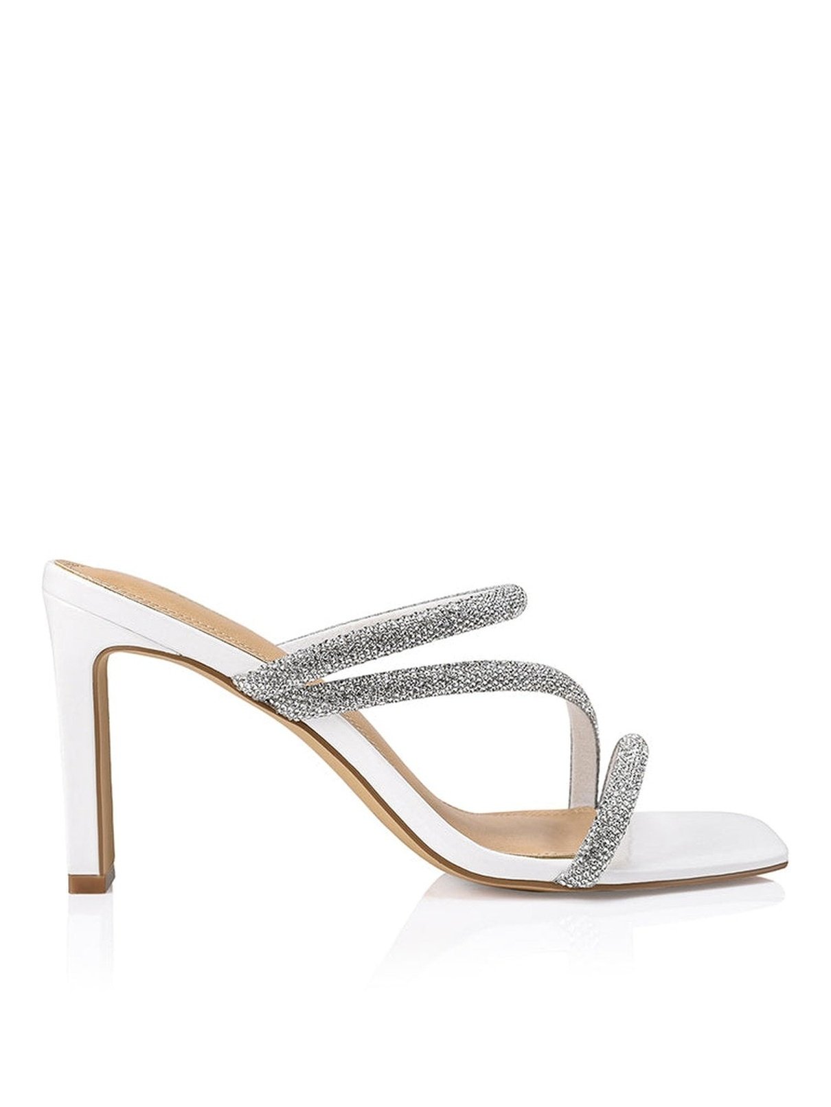 Miss Chicago Heeled  Sandals - White Leather