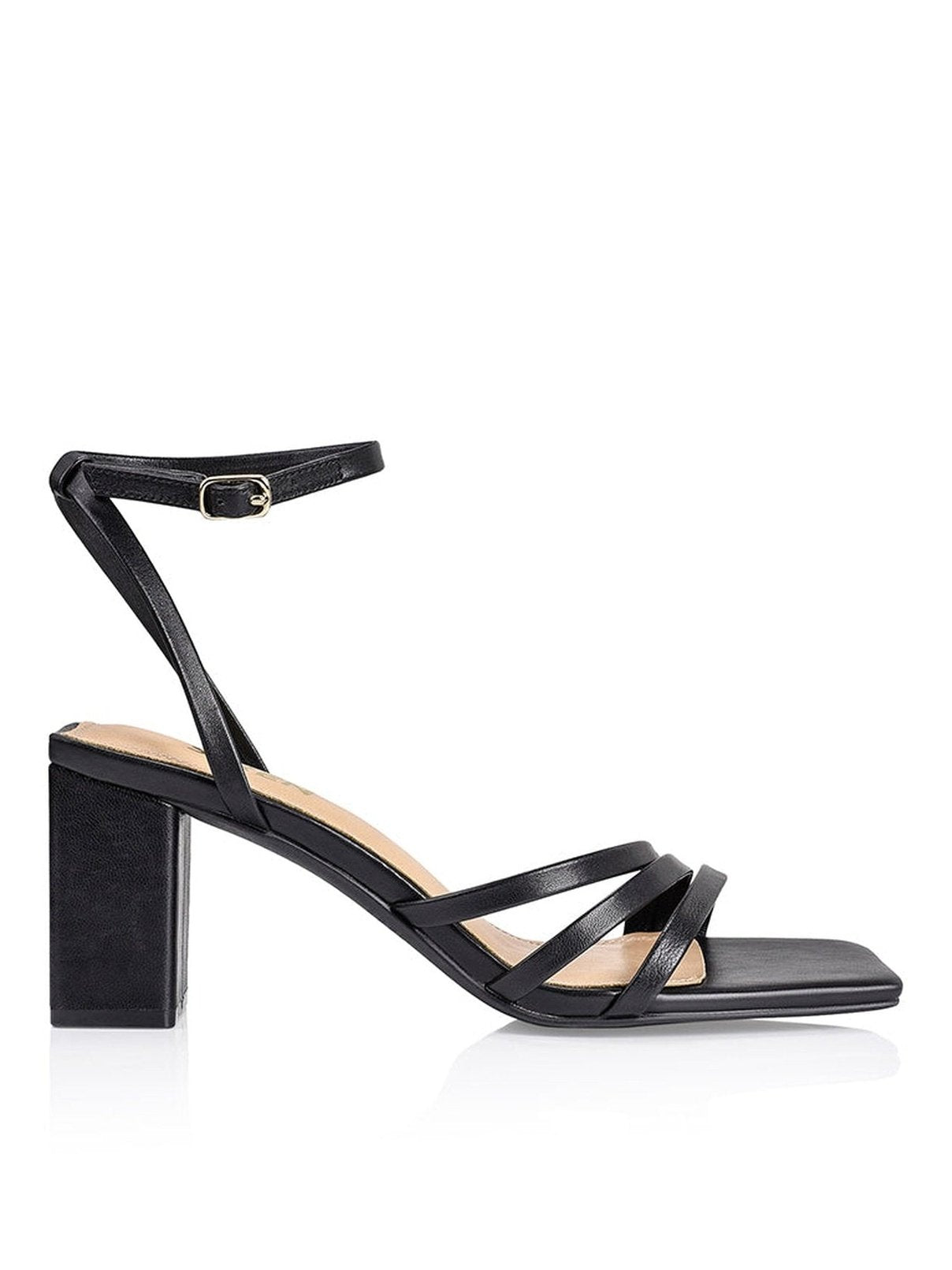Tessie Block Heel Sandals - Black Leather – Siren Shoes